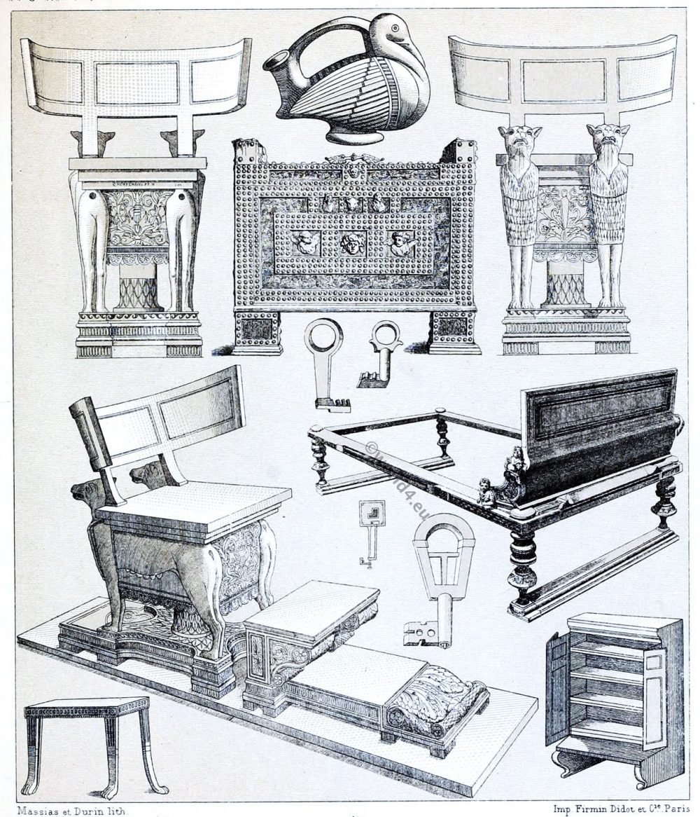 Rome. Furniture and Appliances of Antiquity. Pompeii, Herculanean.