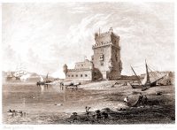 The Belém Tower or Torre de Belém. Tower of Saint Vincent at Lisbon.