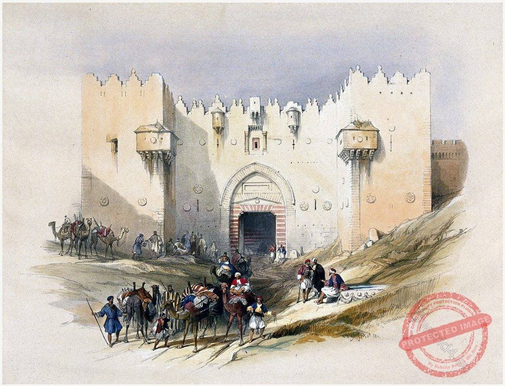 View of the Damascus Gate, leading into Jerusalem.