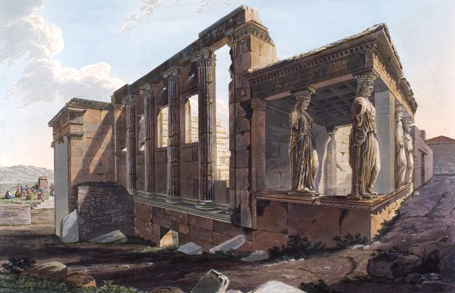 Erechtheion, Ionic-style, temple, Athen, Acropolis, Ancient, Architecture,