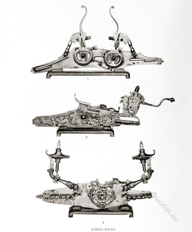 Specimens, wheel-locks, 17th century, firearms, baroque,