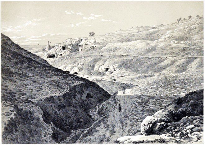 Jerusalem, Valley, Jehoshaphat, Holy Land, Ermete, Pierotti,