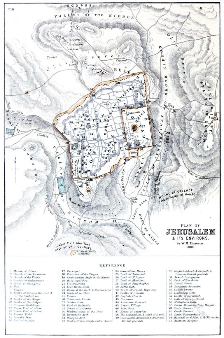 The ancient Jerusalem. Geographical and historical. The Holy Land.