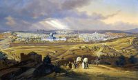 Historical views of Jerusalem from the Mount of Olives.