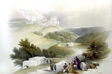 David Roberts, Ruins, Church of St. John, Samaria, Sabaste, holy, land, levante, palestine,