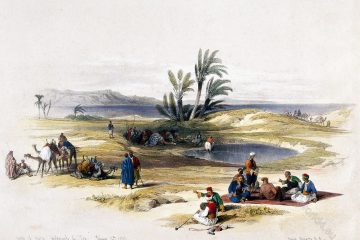 Travelers at the wells of Moses, or Eyun Musa