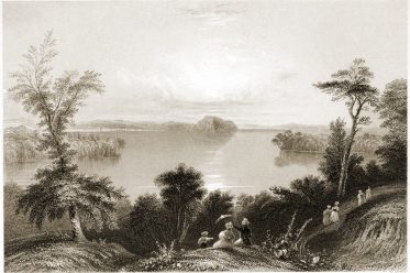 Saratoga, Lake, Illustration, County, New York, Bartlett