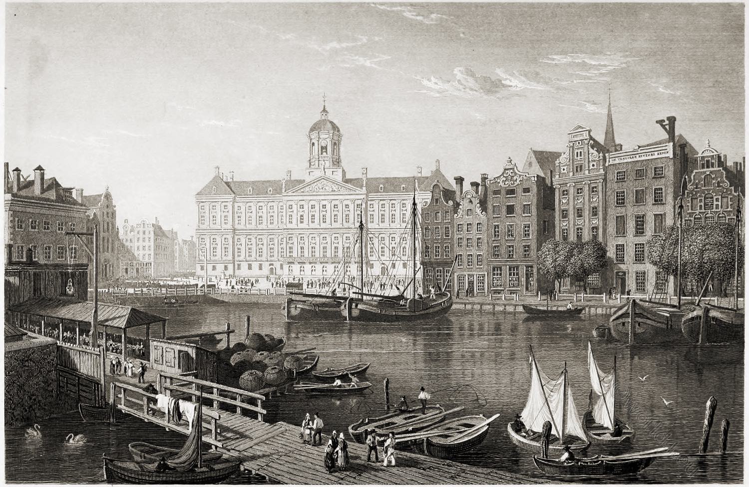 Amsterdam. The Damrak Palace &c. rendered very picturesque.