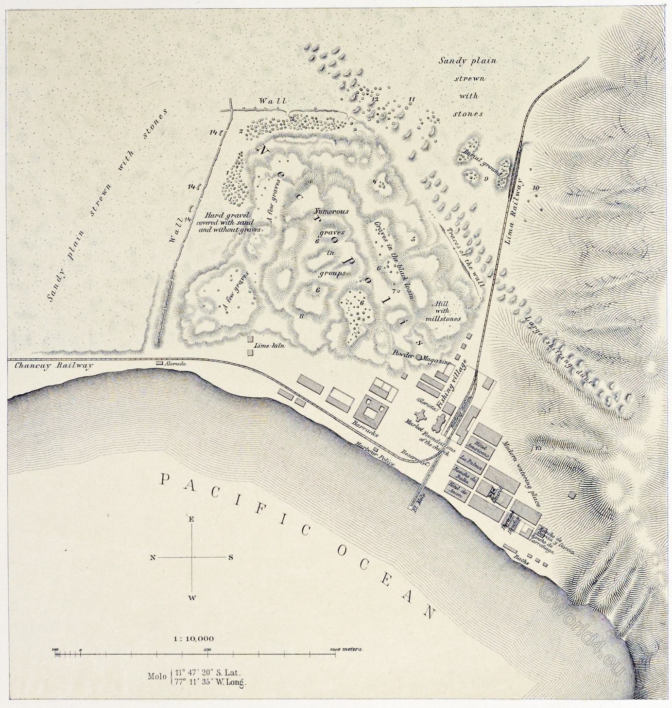Plan of Ancon and neighbouring Necropolis.