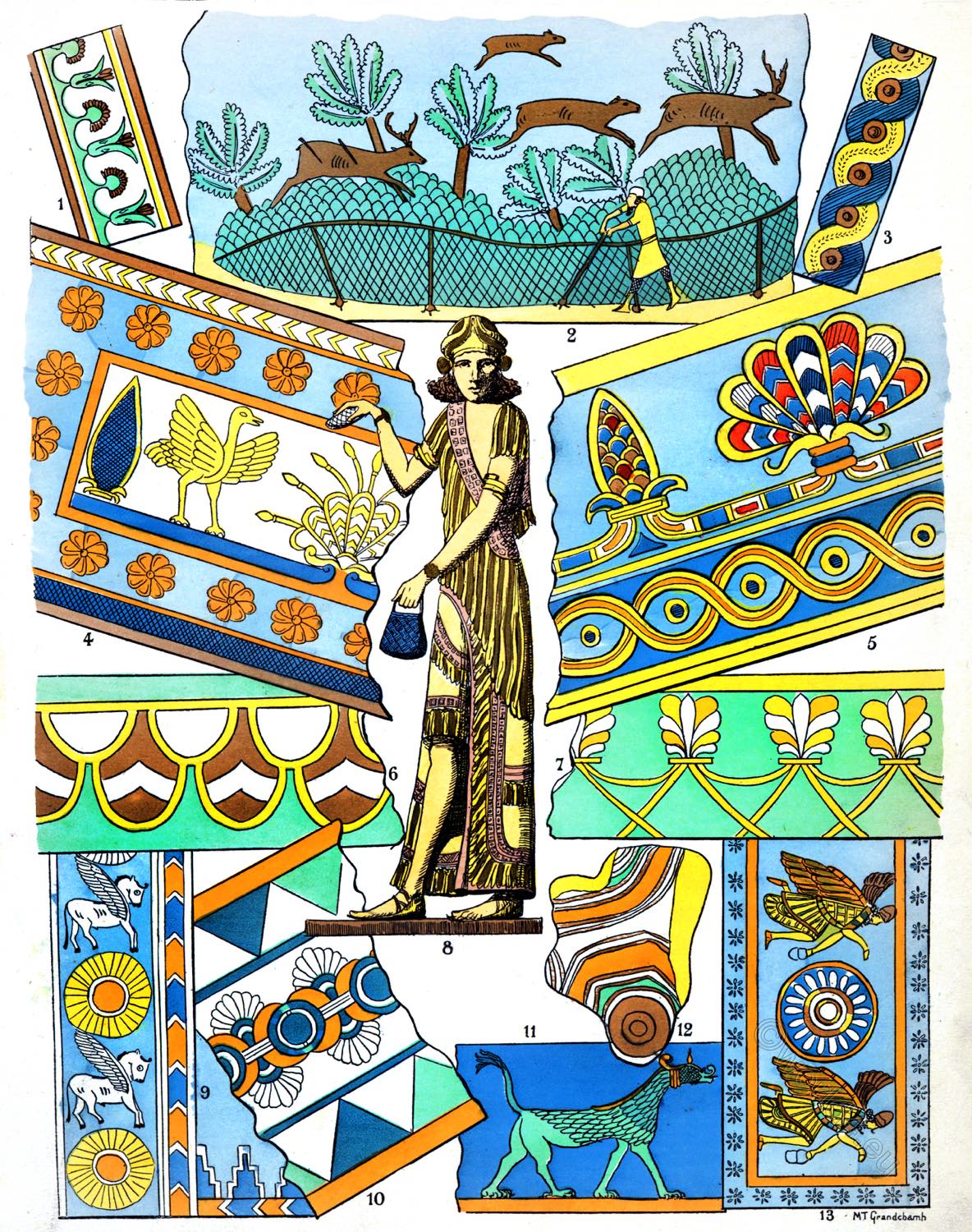 Paul Louis de Giafferri, textil, design, materials, manufacture, colors, culture, Assyria, ancient, mesopotamia,