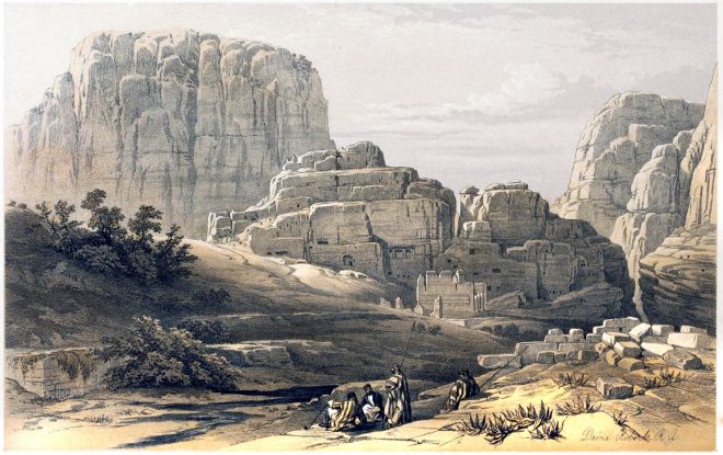 David Roberts, Petra, Acropolis, Kusr Faron, Holy Land, Palestine, Jordan,