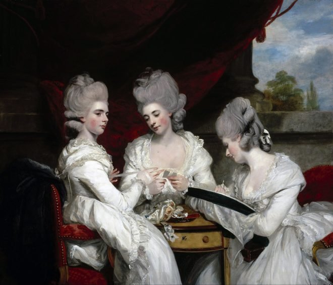 Ladies, Waldegrave, Joshua Reynolds, painting, rococo,