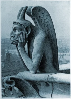 Demon, Notre Dame, Paris, sculpture,