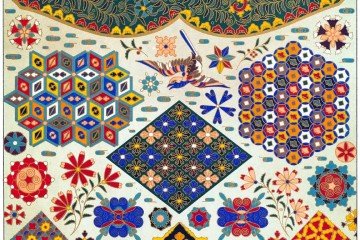 Auguste Racinet, ornament, Specimens, Japanese, Ornamental, Cloisonné, enamel, designs,