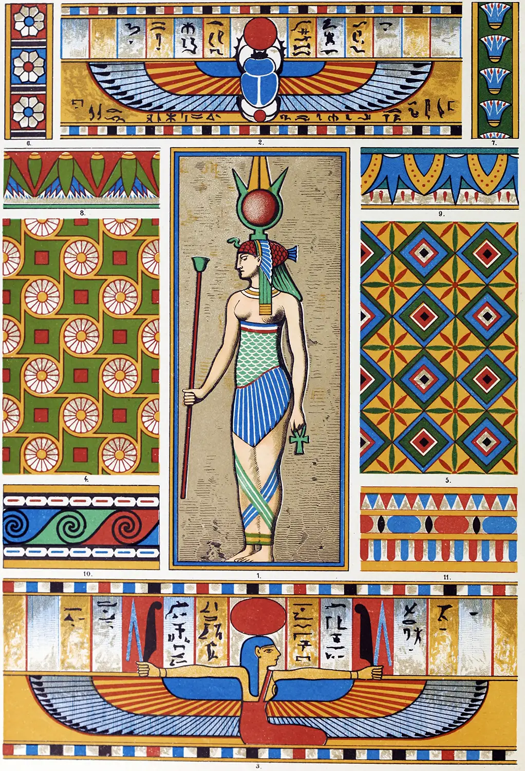 Egyptianm Painting, Plastic Art, Ornamental, Ornaments,