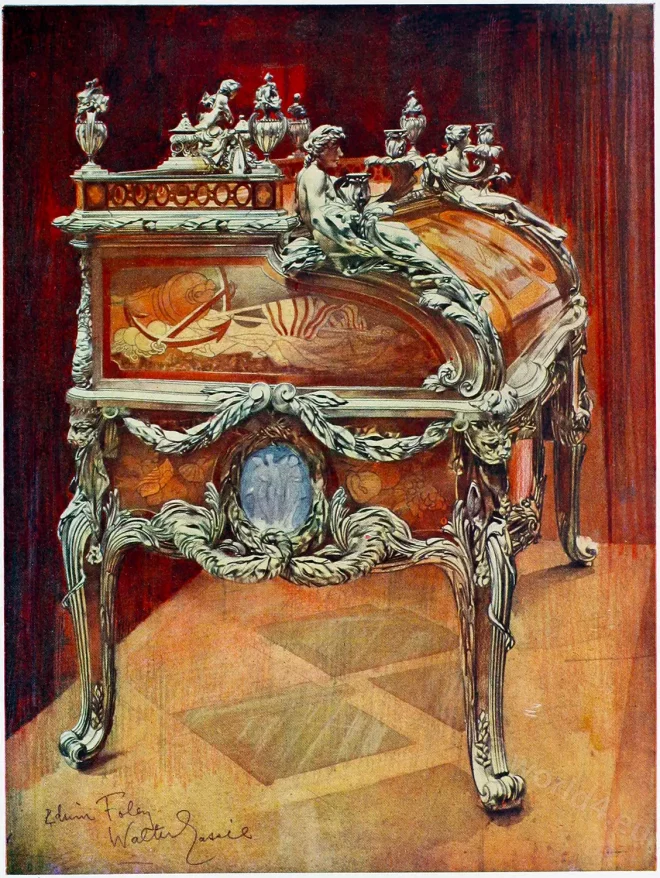 Reproduction of the king's Louis XV desk at Versailles - louis XV furniture
