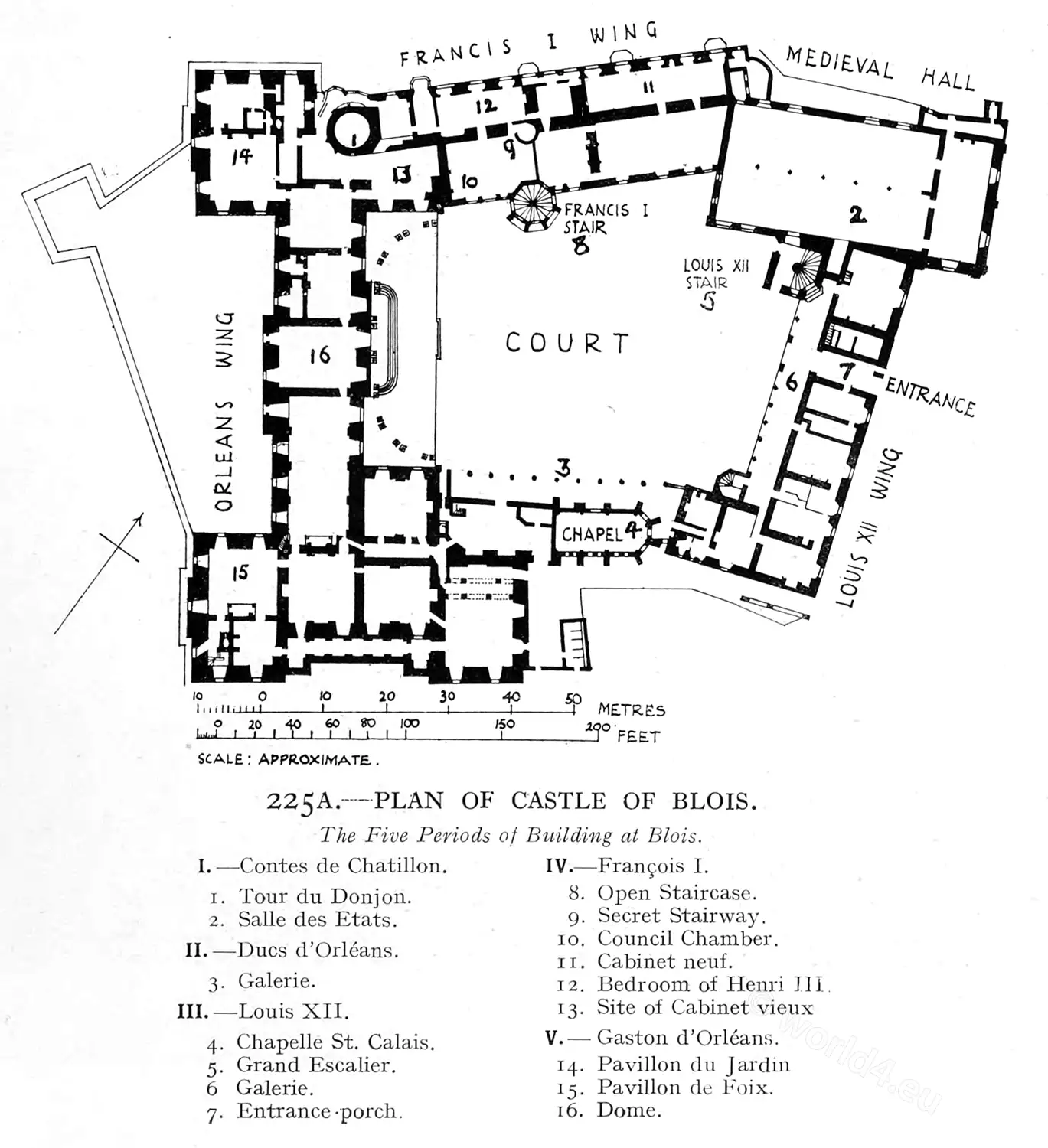 Plan, Map, Château, Blois, Loire, Valley, France, Architecture, Renaissance,