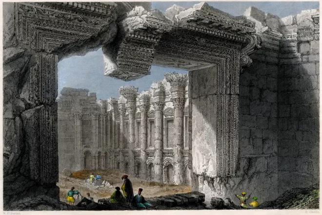 Interior, Great Temple, Baalbek, Lebanon,