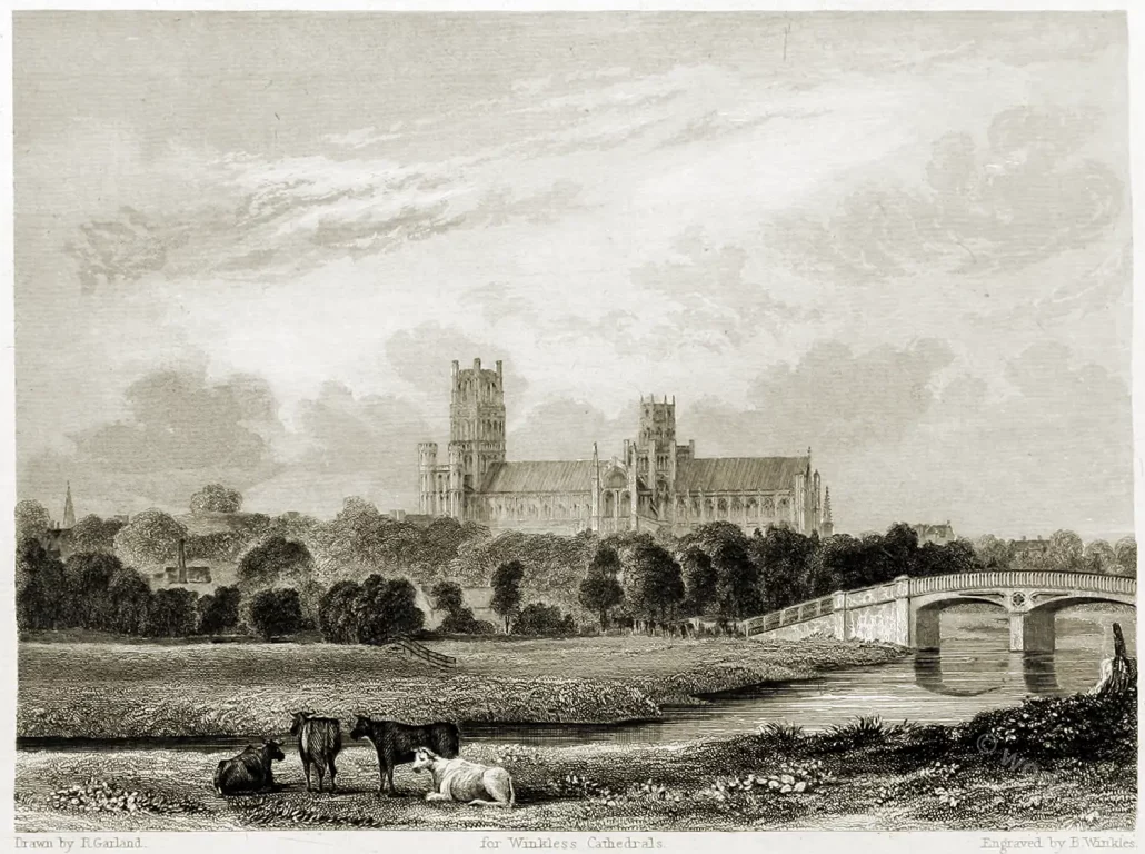Ely, Cathedral,South-East, Barway, Bank, View, England, Architecture, Gothic,