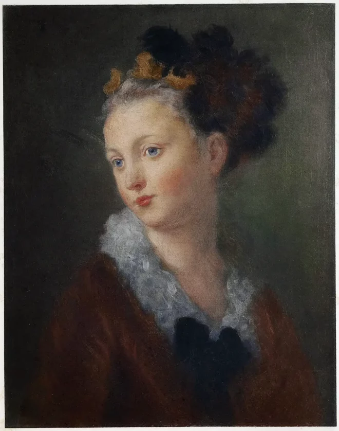 Portrait, Lady, Jean-Honoré Fragonard, French Rococo style