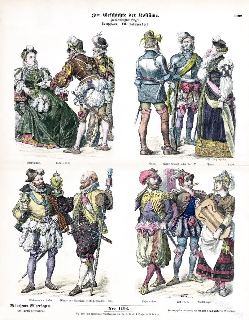 German Fashion, Renaissance, Münchener Bilderbogen,