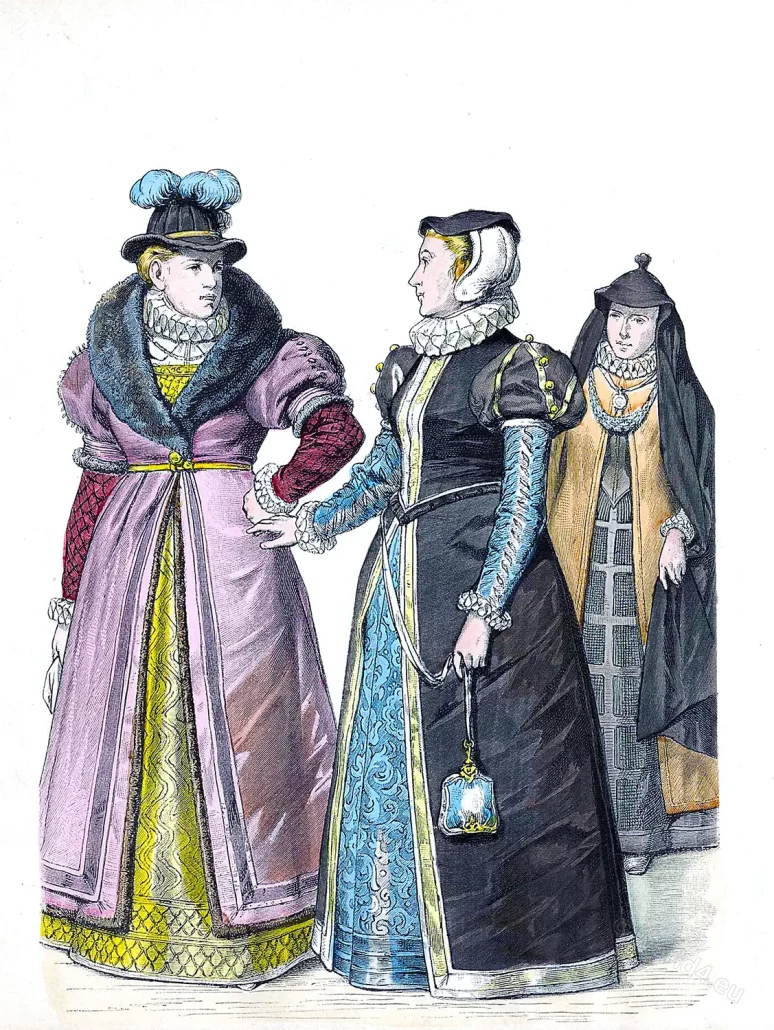 London 1590, fashion, costumes, distinguished, women, baroque,
