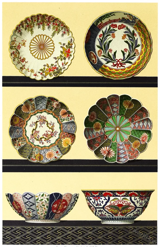 Kiku, ware, Arita, porcelain, Hizen, Japan,