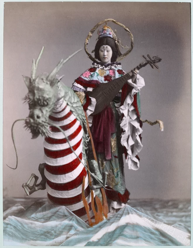 Japan, goddess, Benten, dragon, Captain F Brinkley, Mythology
