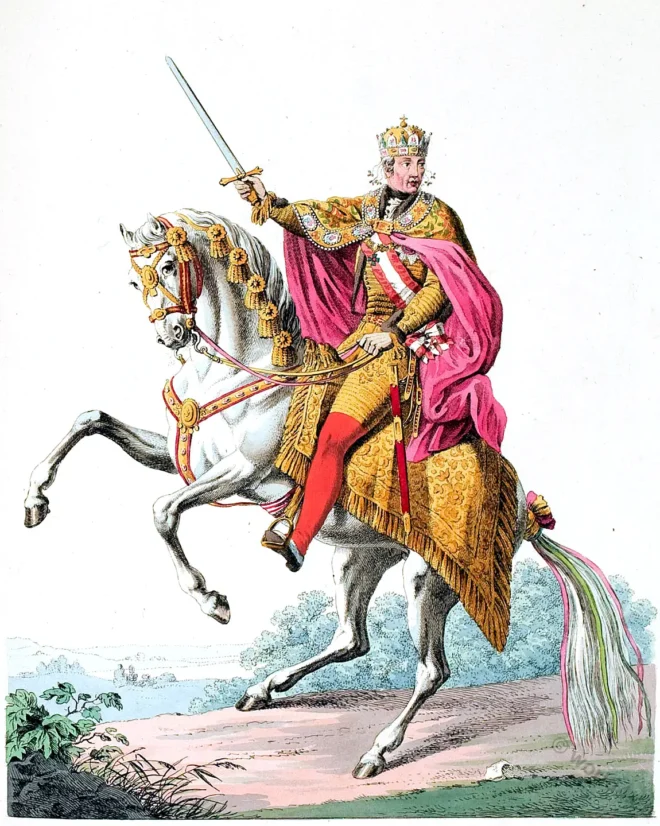 King, Hungaria, coronation, robes, Equestrian portrait, Pannonia, history, costumes ,